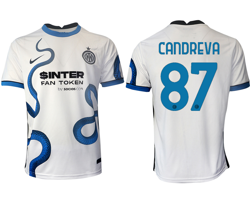 Men 2021-2022 Club Inter Milan away aaa version white #87 Soccer Jersey